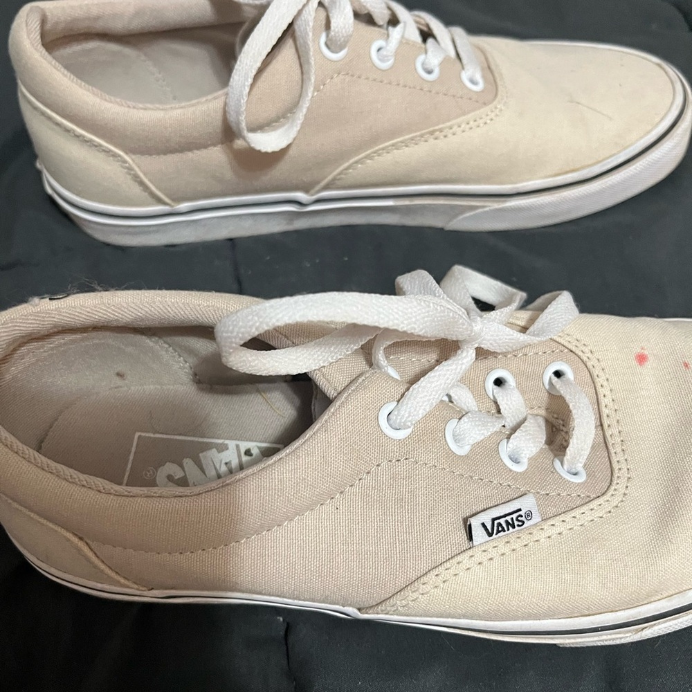 Vans Off-White Canvas Lace-Up Sneakers